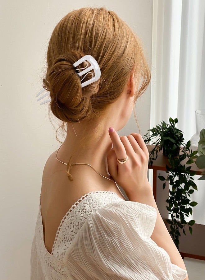 سي اتش ال اي انس اس ٦ قطع من دبابيس الشعر الفرنسية للنساء، شوكات شعر على شكل حرف U لتسريحات الكعكة والشينيون والضفائر الفرنسية، تثبيت قوي، ٣ أسنان داخلية، إكسسوارات تصفيف الشعر - Image 2